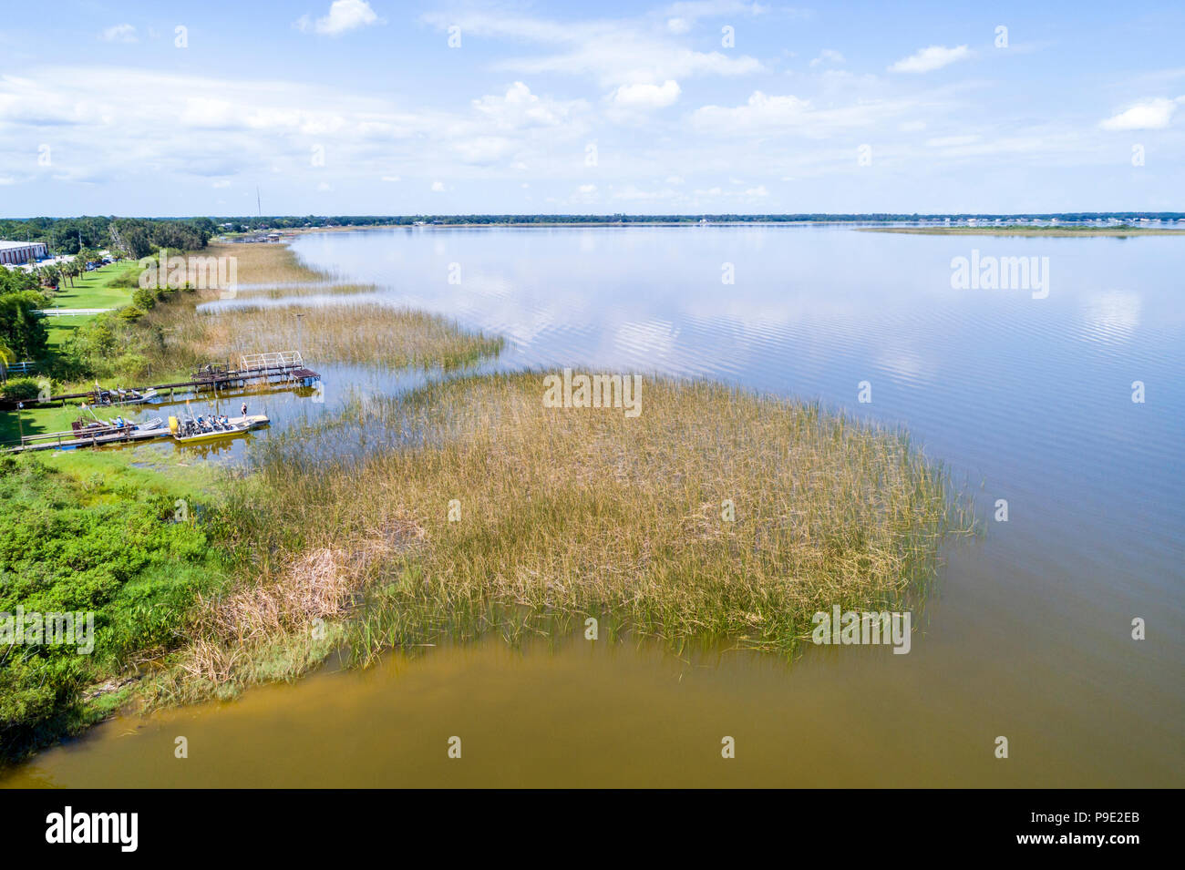 Orlando Florida Lake Hamilton Chain of Lakes Captain Fred's Airboat Nature Tours aerial overhead