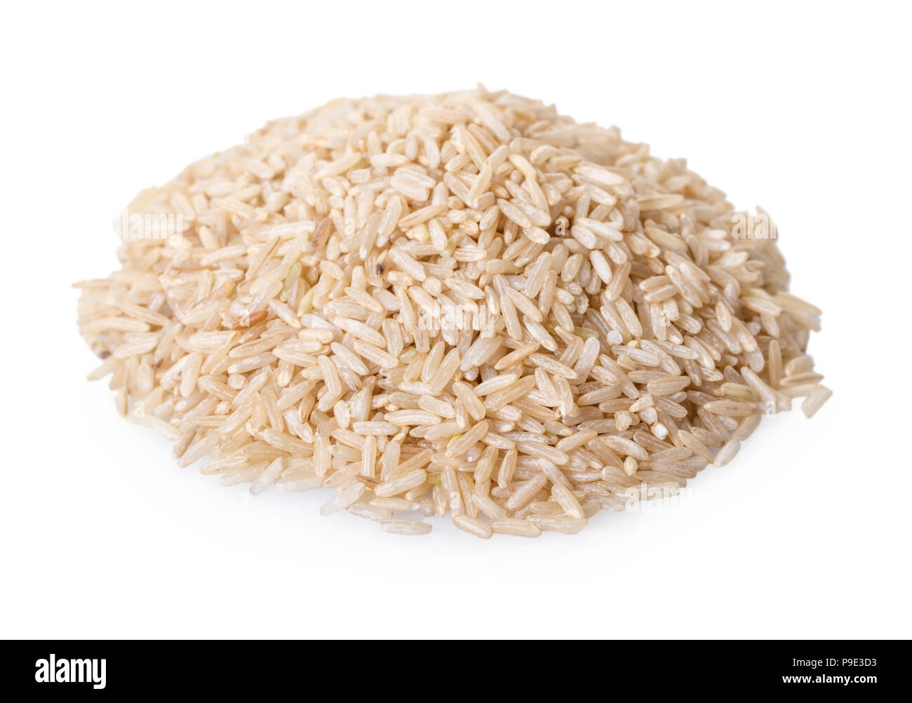 brown unpolished rice on white isolated background Stock Photo Alamy