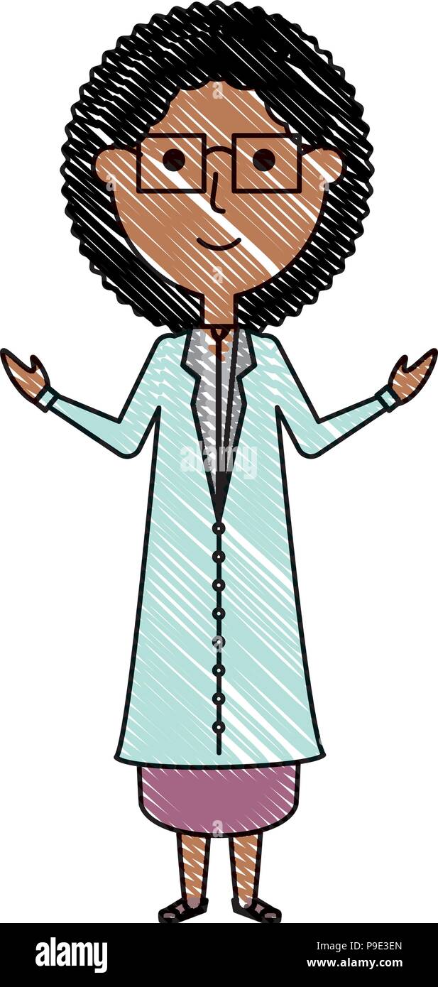 woman teacher with glasses icon over white background, vector ...