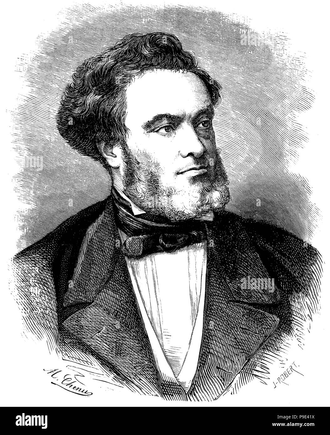 Jules Claude Gabriel Favre (1809-1880), jurisconsulto y político republicano francés. Grabado de 1865. Stock Photo