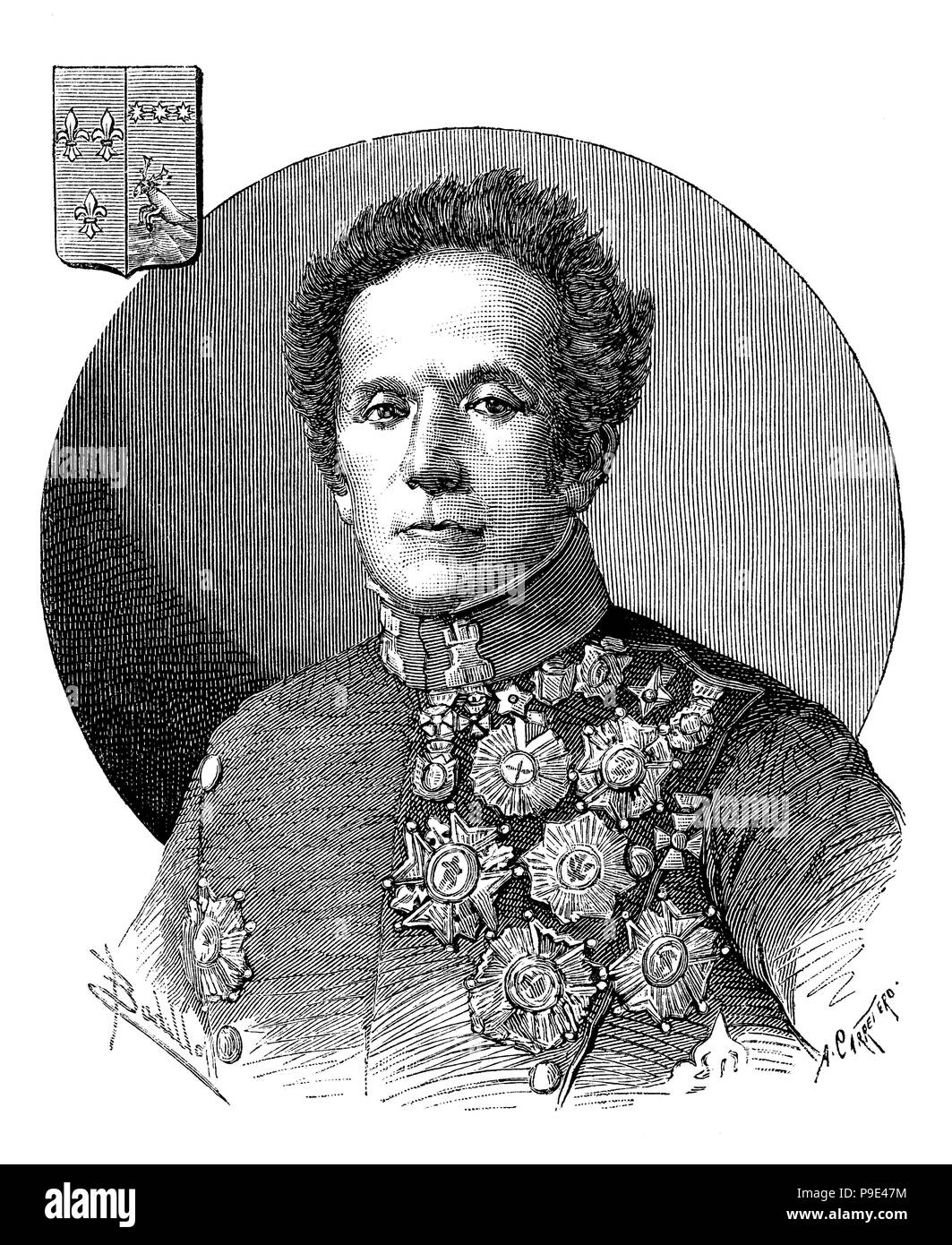 Antonio Remón Zarco del Valle and Huet (1785-1866), military officer, engineer and Spanish writer. Stock Photo