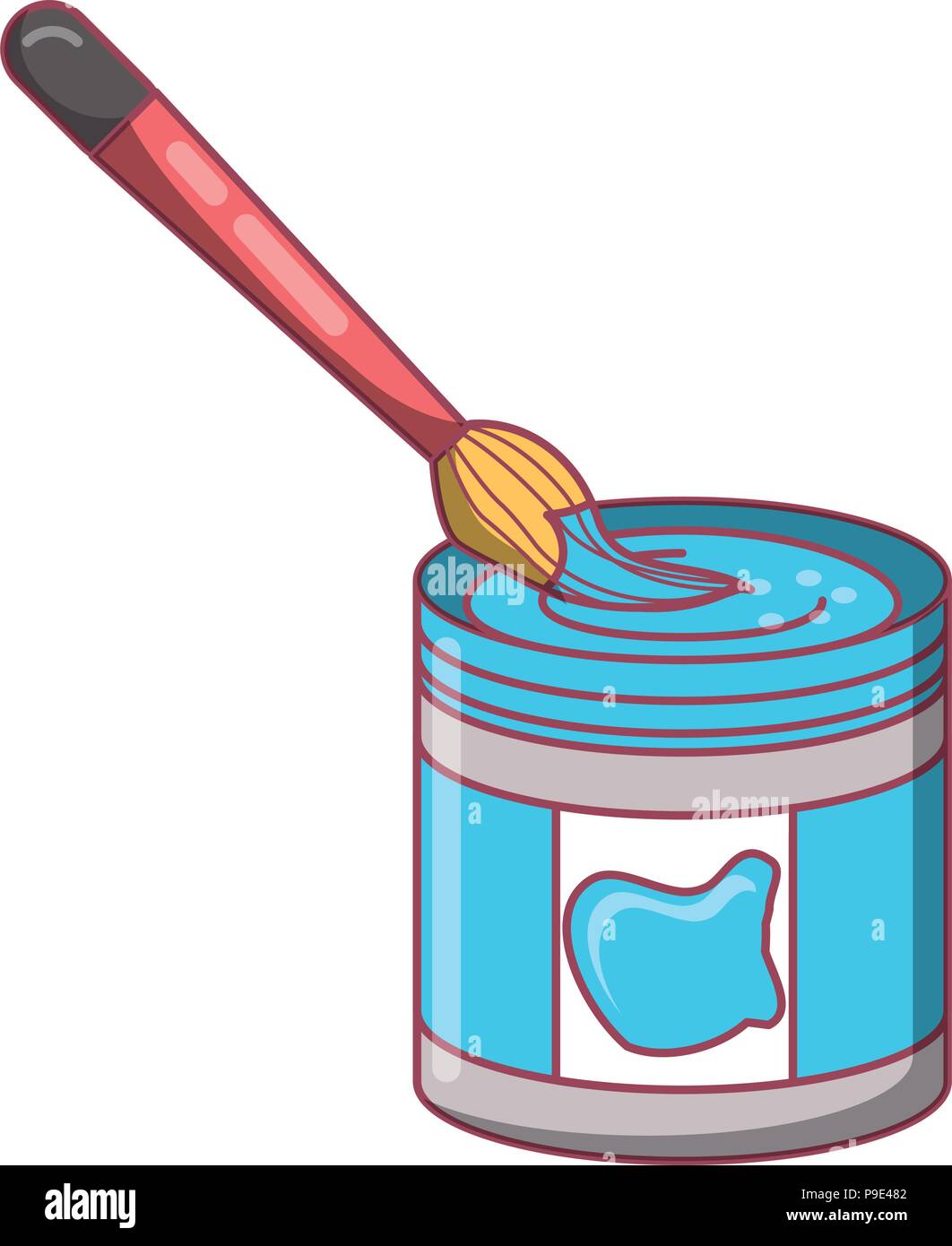 paint jar and brush icon over white background, vector illustration Stock Vector Image & Art Alamy