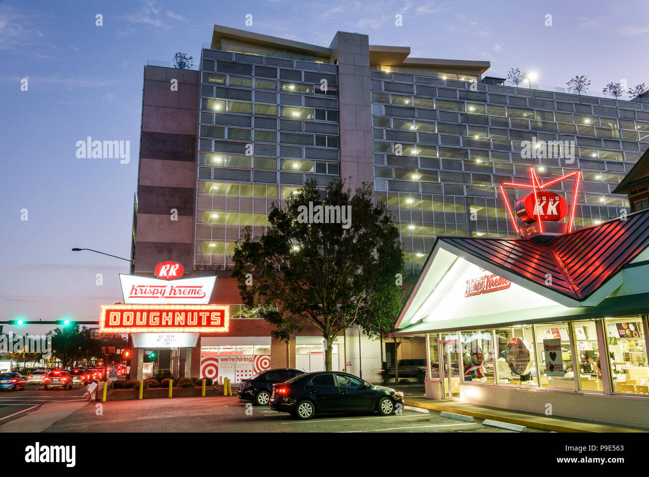 Gainesville Florida,Krispy Kreme Doughnuts neon sign night nightlife