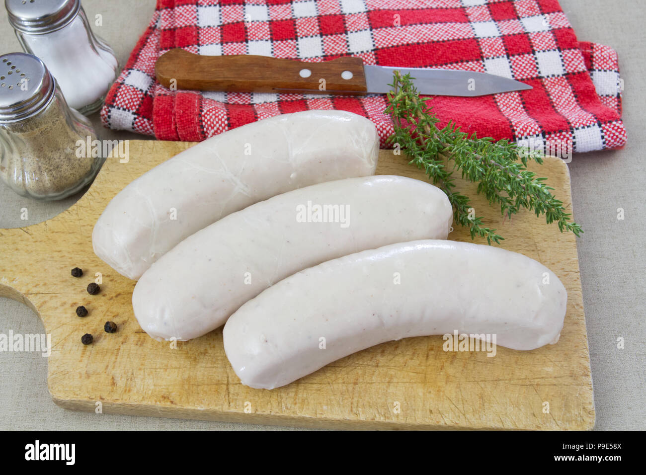 four white pudding to cook Stock Photo Alamy