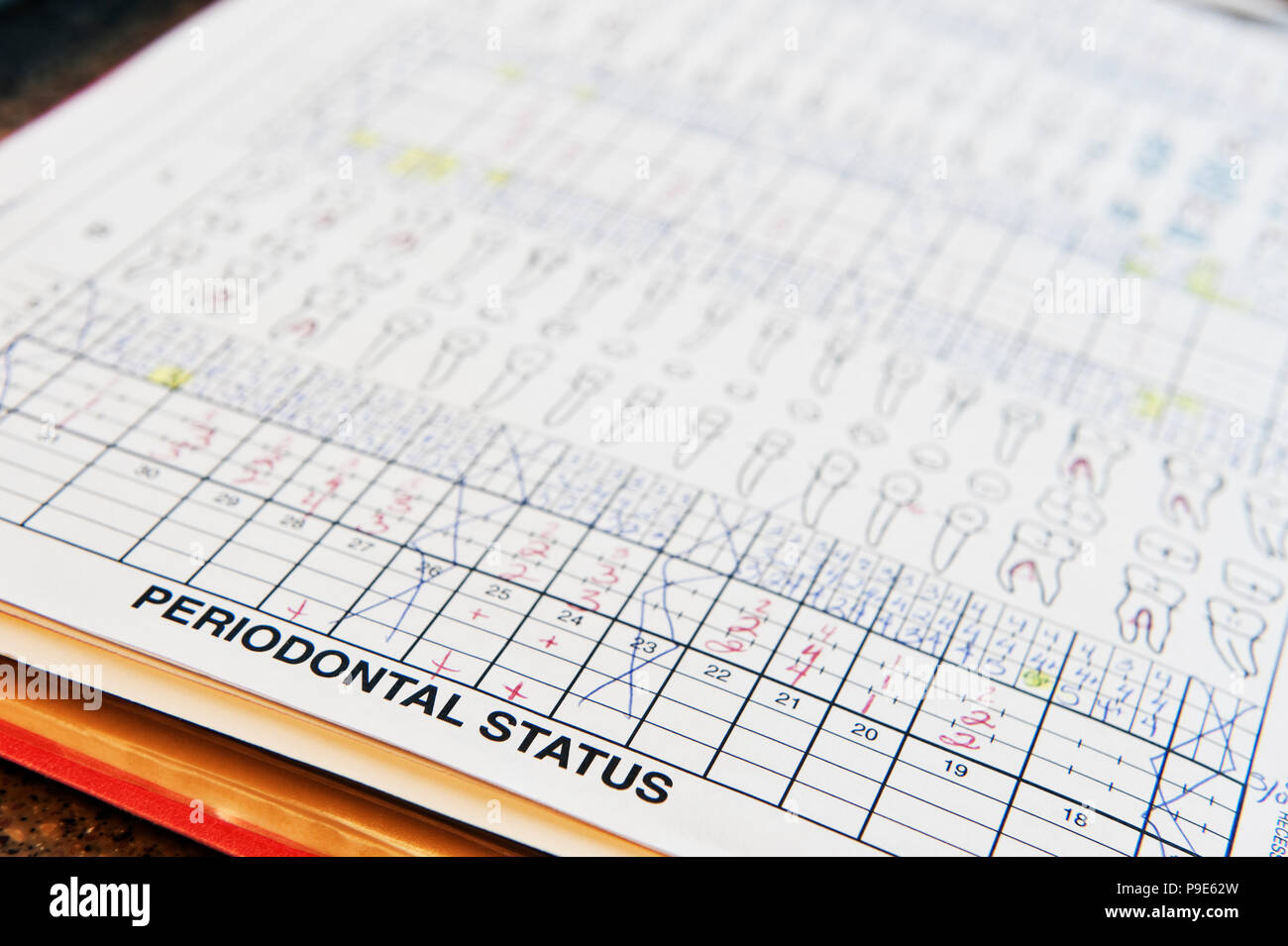 Closeup of dental records for a typical patient Stock Photo Alamy