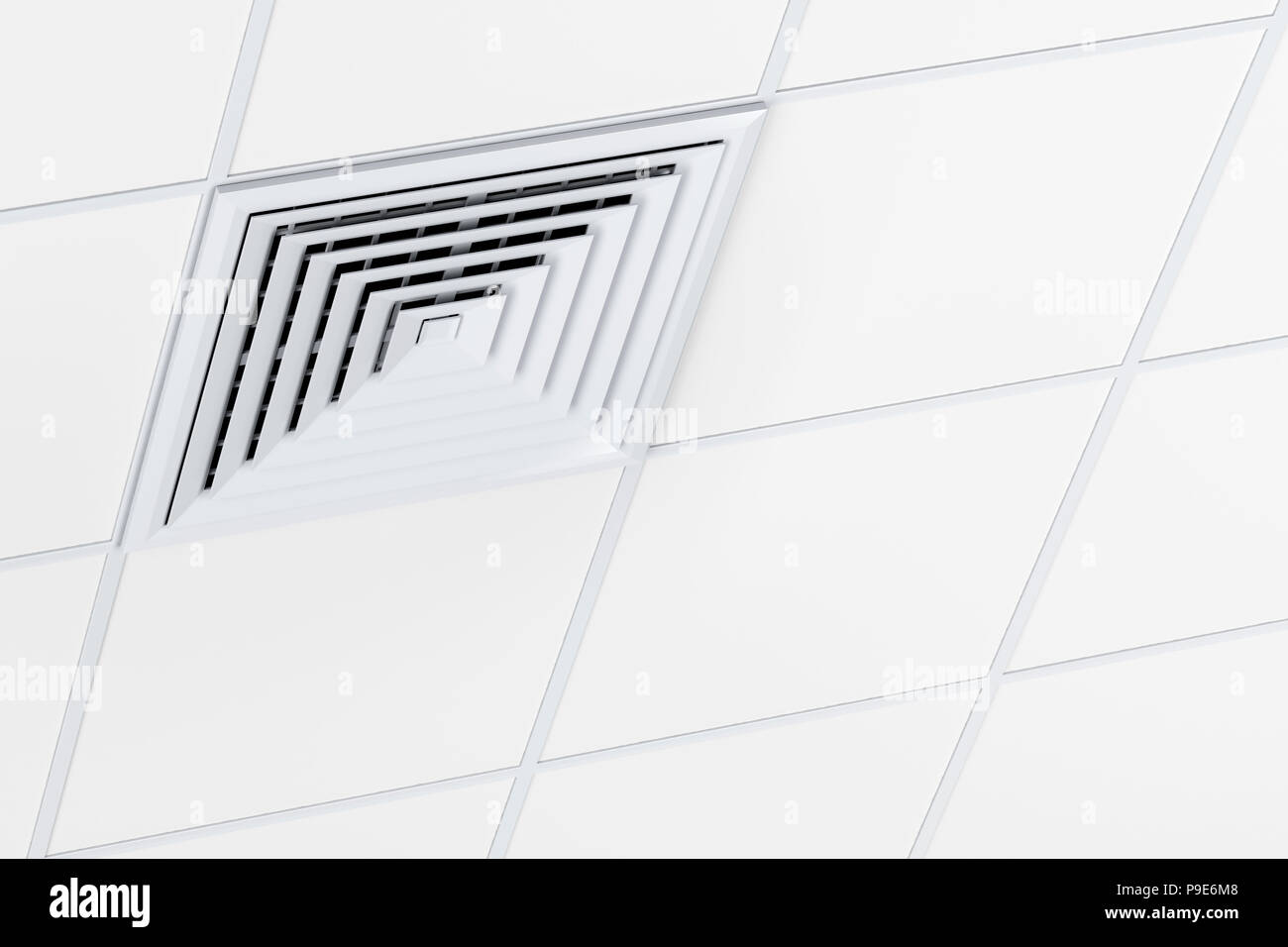 Square Air Vent On The Ceiling 3d Illustration Stock Photo