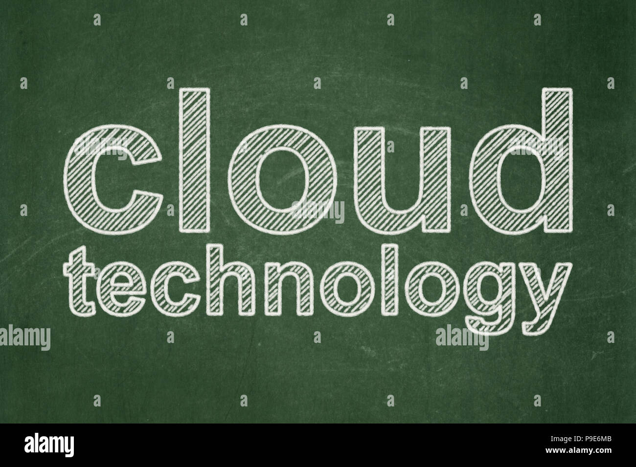 Cloud computing concept: Cloud Technology on chalkboard background ...