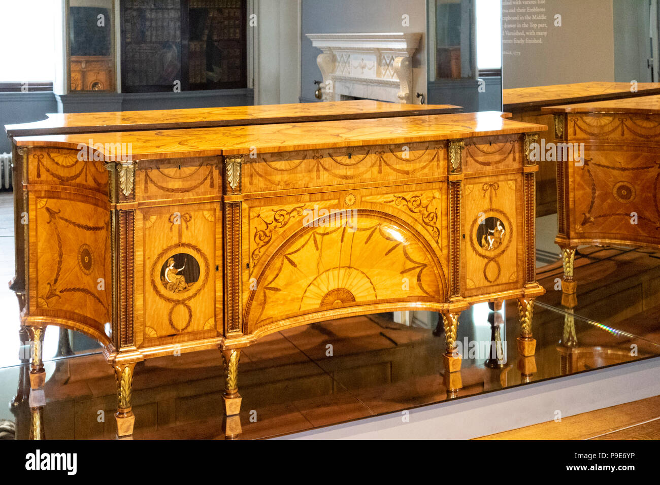 The Diana and Minerva commode made by Thomas Chippendale in 1773 for Harewood House, Leeds, West Yorkshire UK Stock Photo