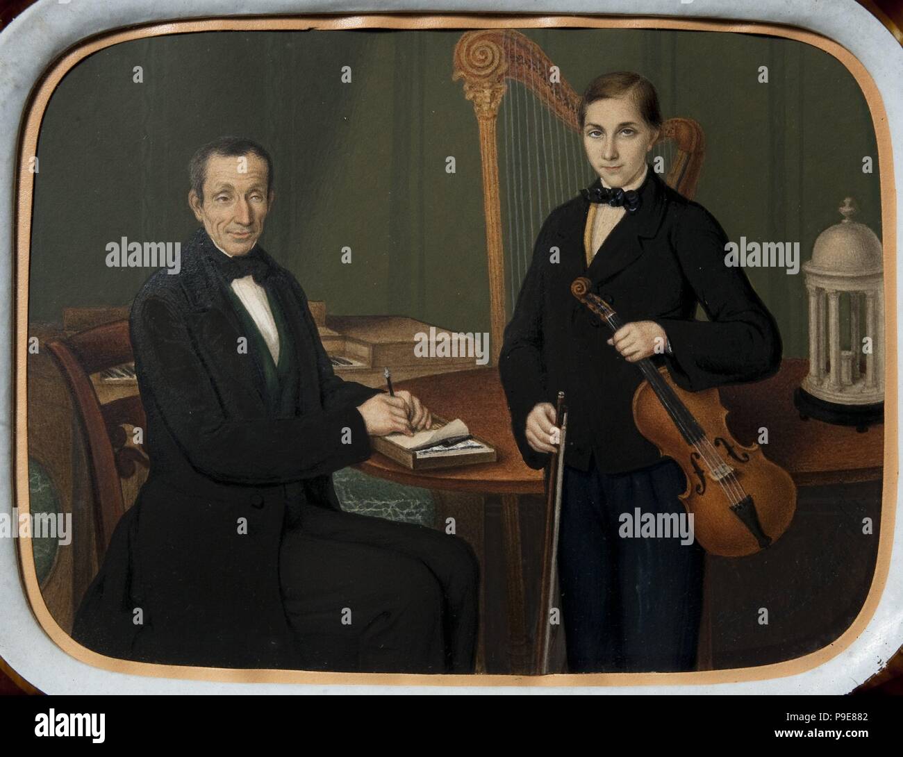 Jaume i Carles Isern, músicos.Siglo XIX. Colección privada. Stock Photo