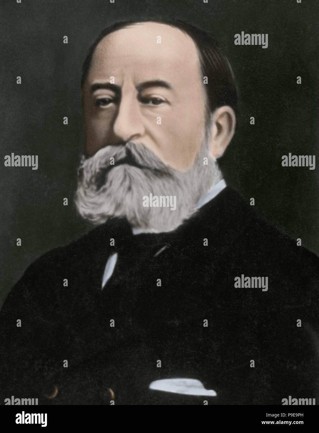 Camille Saint-Saens (1835-1921). French composer, organist, conductor and pianist. Romantic era. Portrait. Photography. Colored. Stock Photo