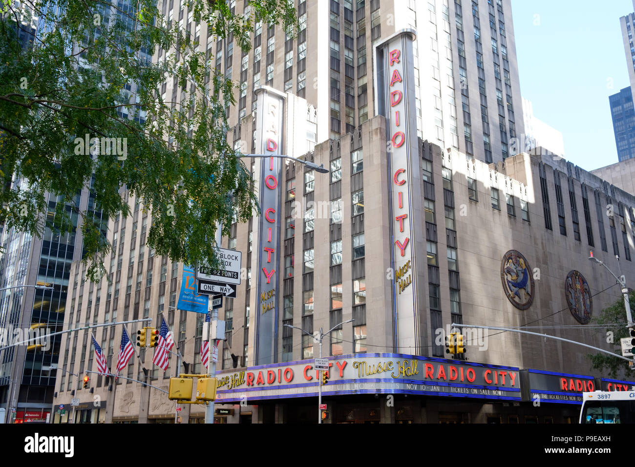 Outside view of Radio city music hall in New York USA Stock Photo