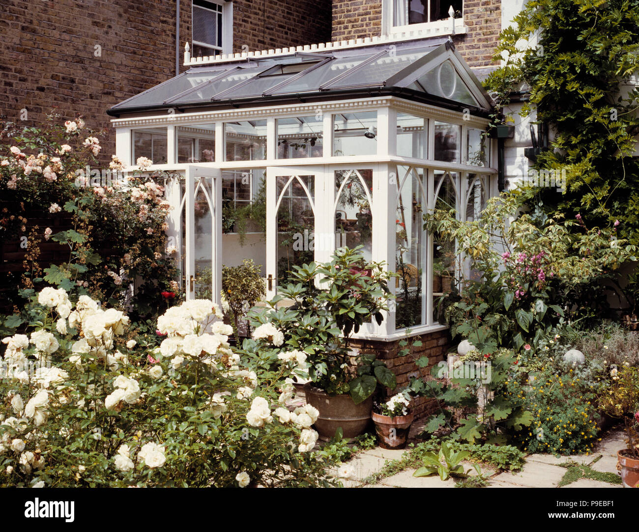 Conservatory in Garden Stock Photo Alamy