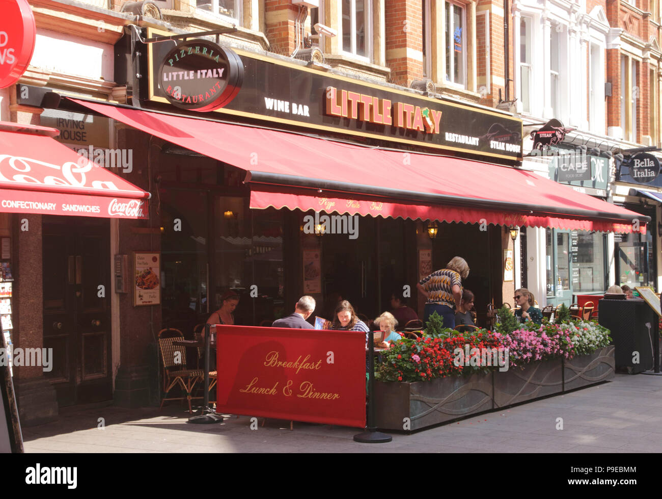 Little Italy restaurant Irving Street off Leicester Square London September 2017 Stock Photo