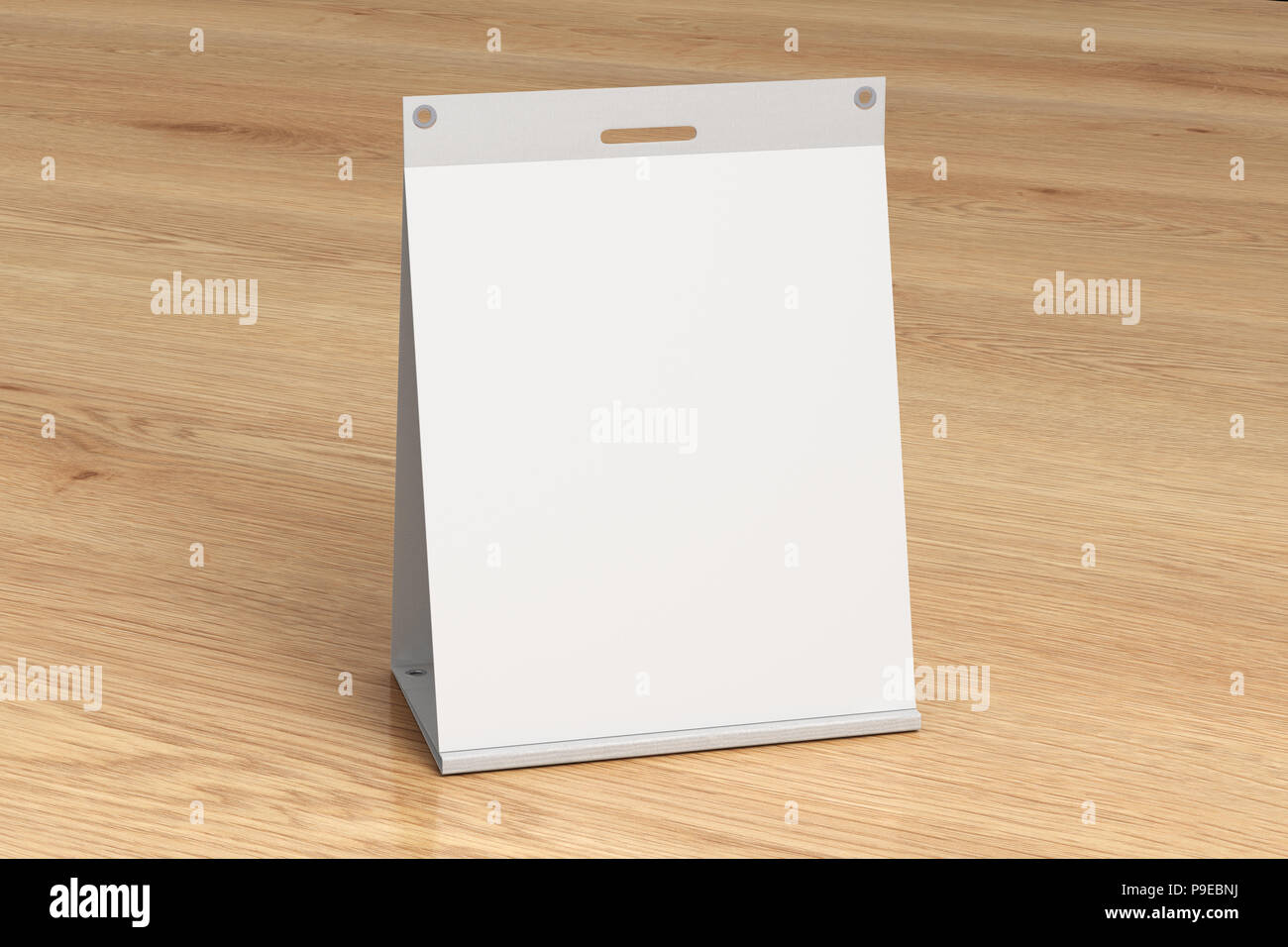 Blank tabletop selfstick flipchart pad standing isolated with clipping