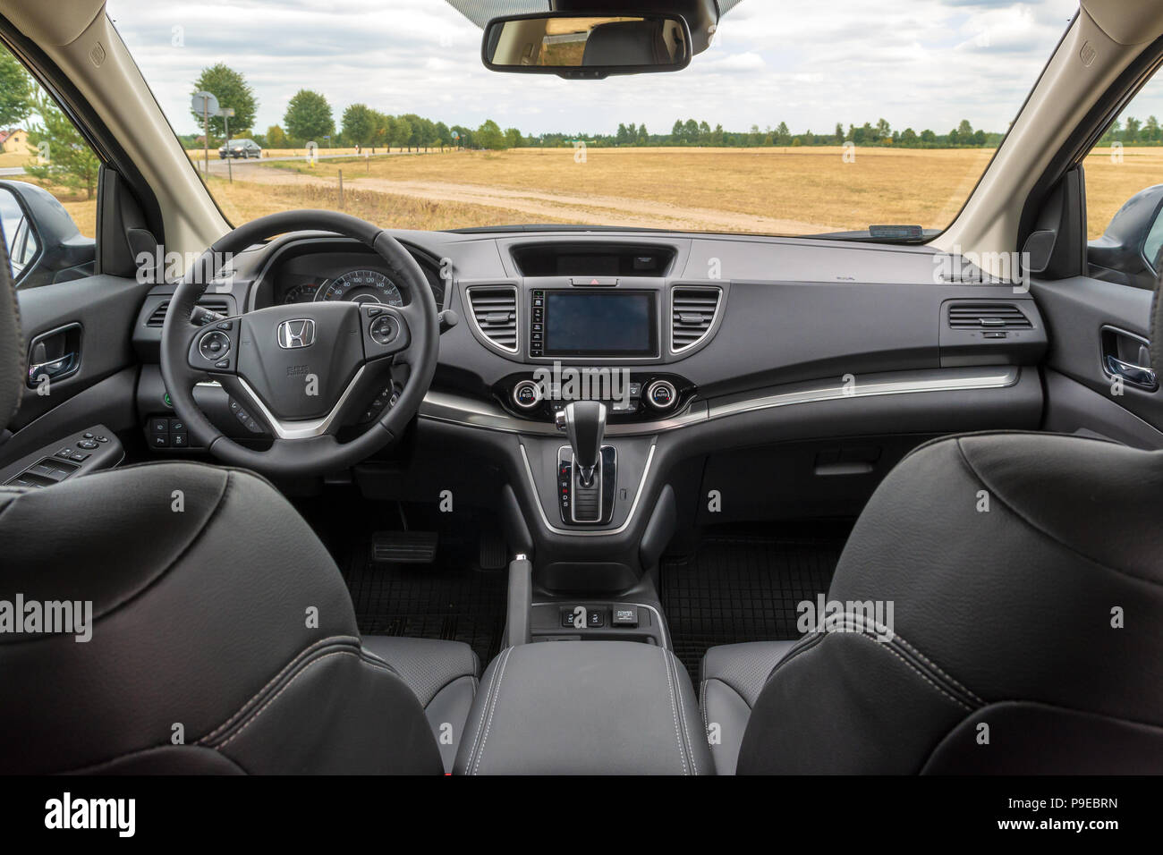 Poland July 8 2018 Details Of Honda Cr V Car Interior