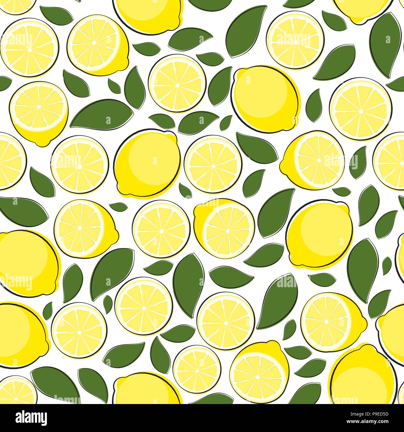 Abstract Lemon Seamless Pattern Background Vector Illustration Stock ...