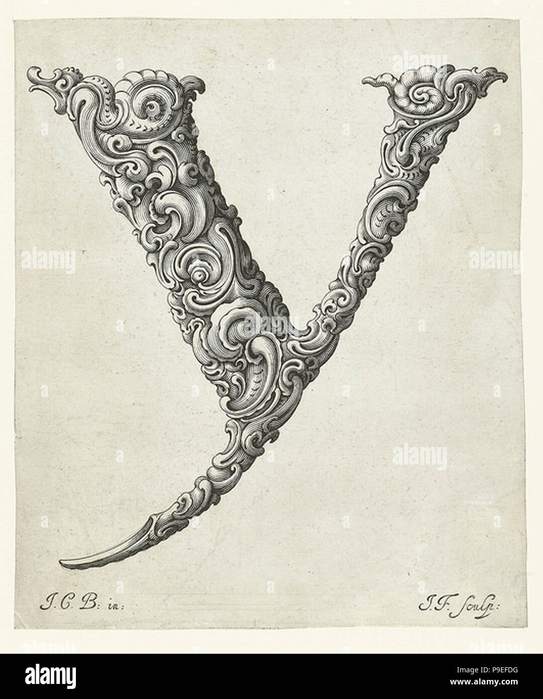 vintage ornate elegant alphabet Stock Photo