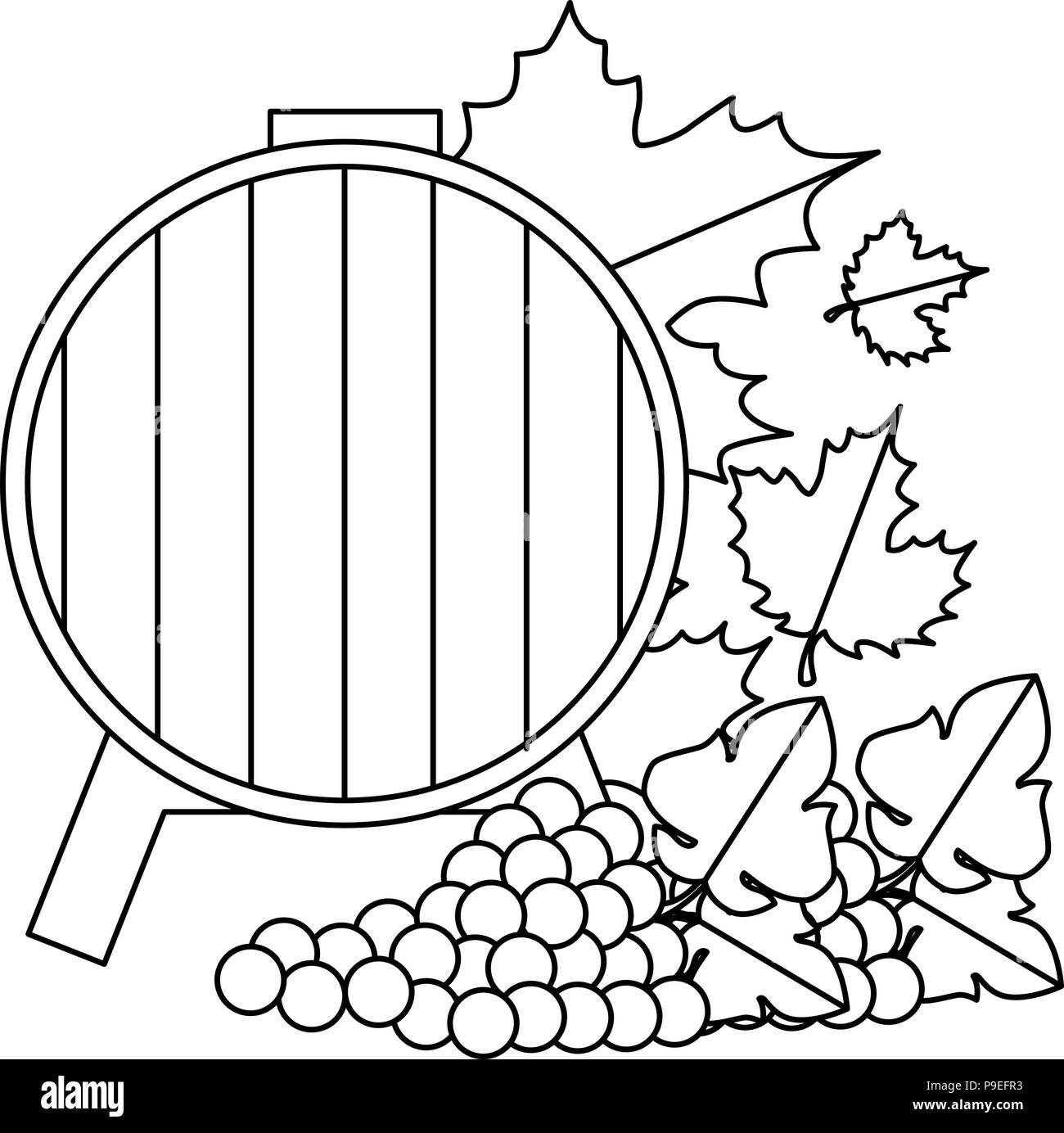 wine barrel with grapes cluster Stock Vector Image & Art Alamy
