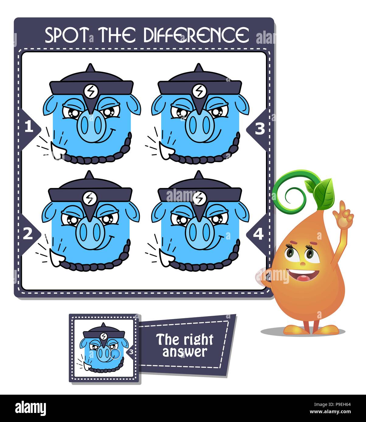 Visual Game for children. Task: Spot the difference Stock Vector Image ...