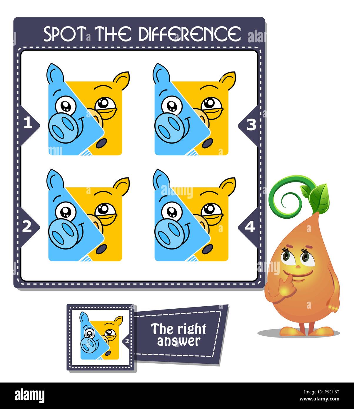 Visual Game for children. Task: Spot the difference Stock Vector Image ...