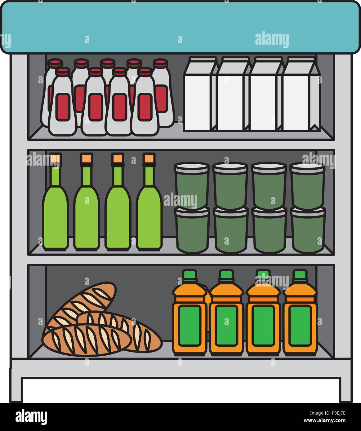 Supermarket interior render Stock Vector Images - Alamy
