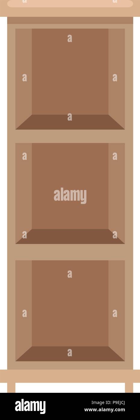 office boockcase wooden empty Stock Vector