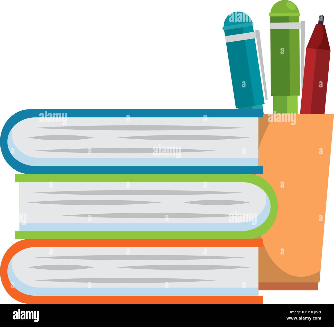 pencil holders with books Stock Vector Image & Art Alamy