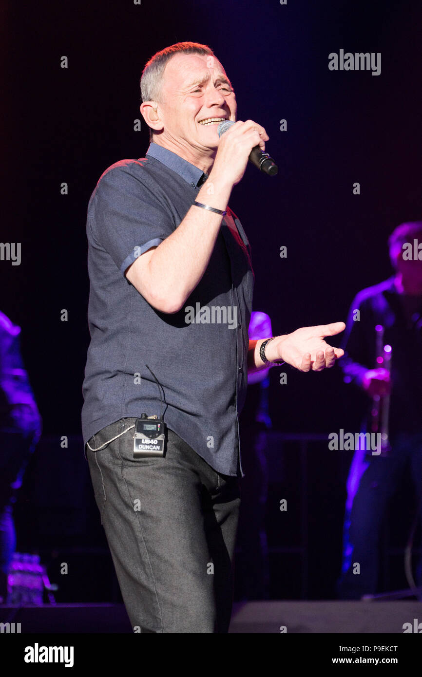 Duncan Campbell, lead singer of UB40 performing at the Cornbury Music