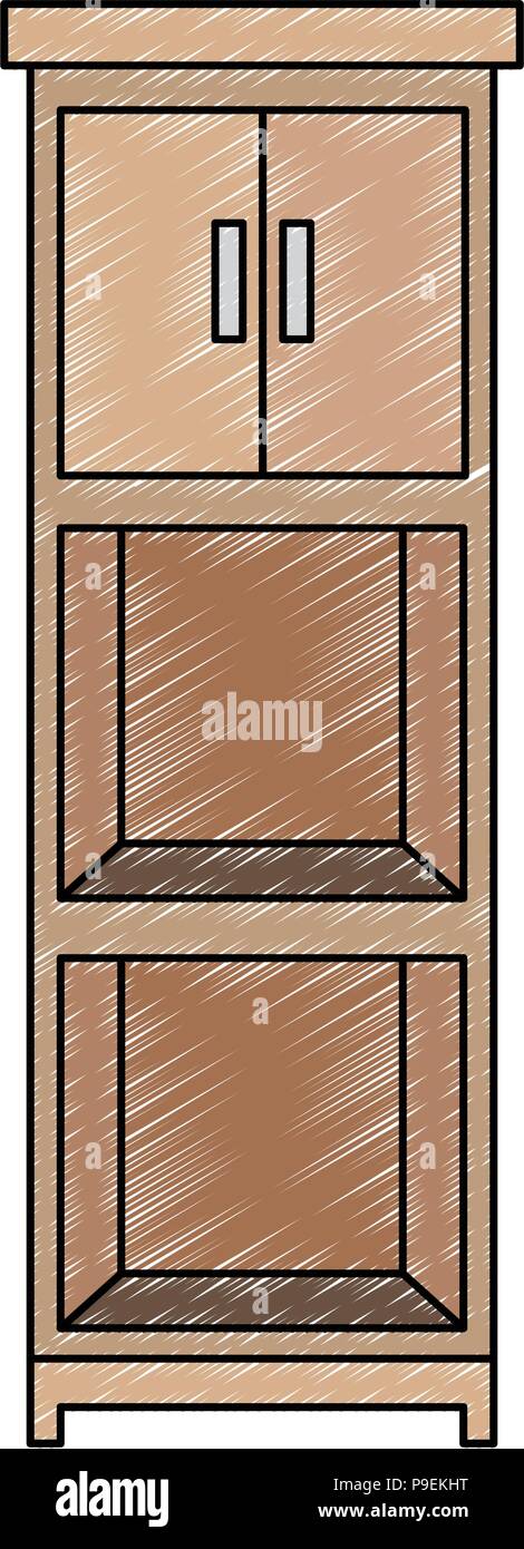 office boockcase wooden empty Stock Vector