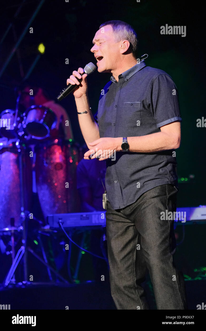 Duncan Campbell, lead singer of UB40 performing at the Cornbury Music