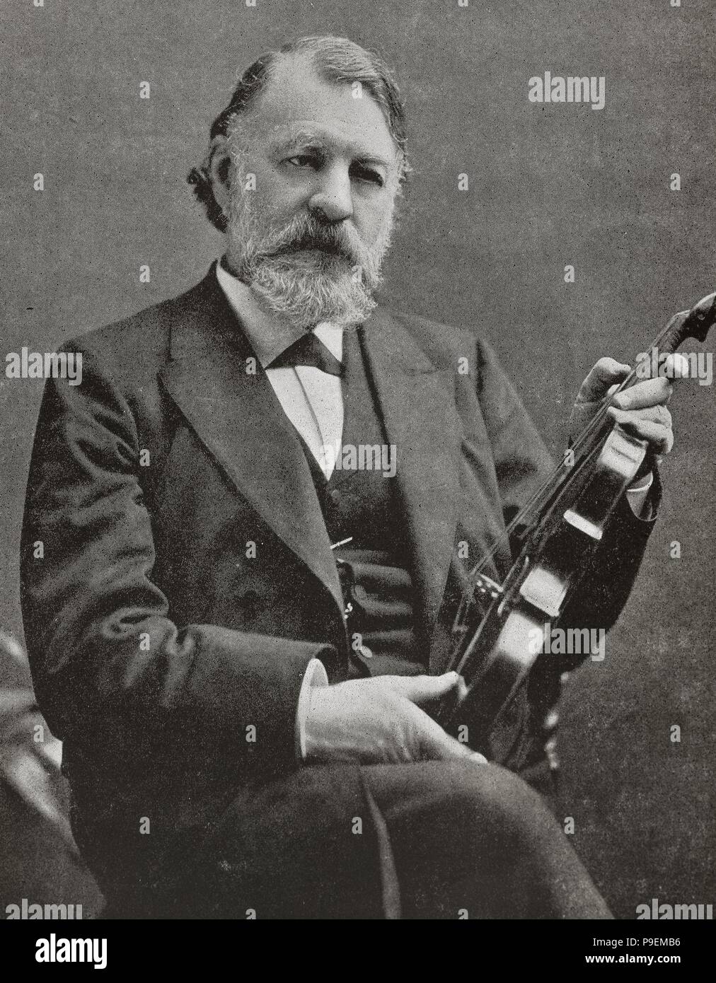Joseph Joachim (1831-1907). Hungarian violinist, conductor, composer and teacher. Portrait. Photography. Stock Photo