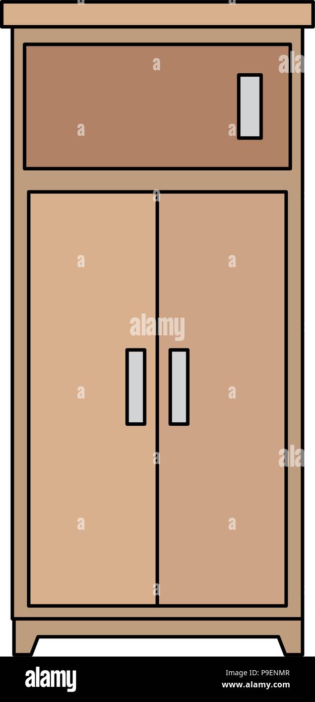 office boockcase wooden empty Stock Vector