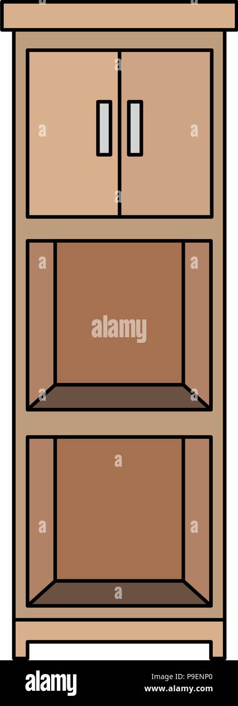 office boockcase wooden empty Stock Vector