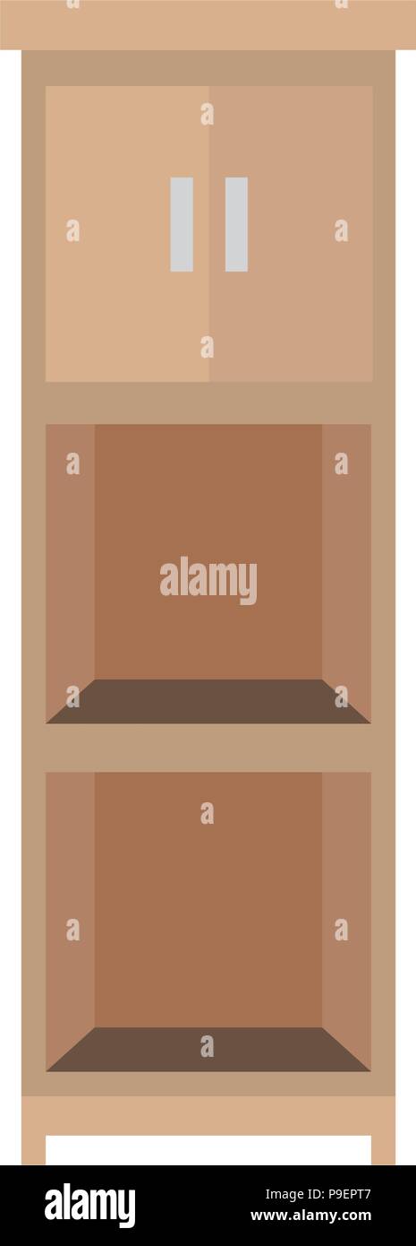 office boockcase wooden empty Stock Vector