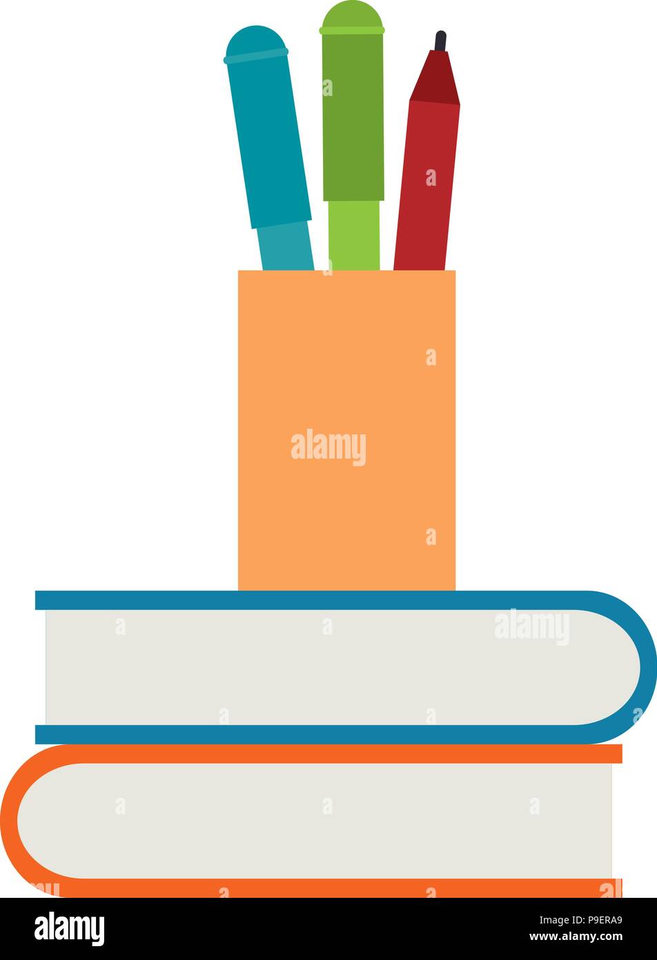 pencil holders with books Stock Vector Image & Art Alamy