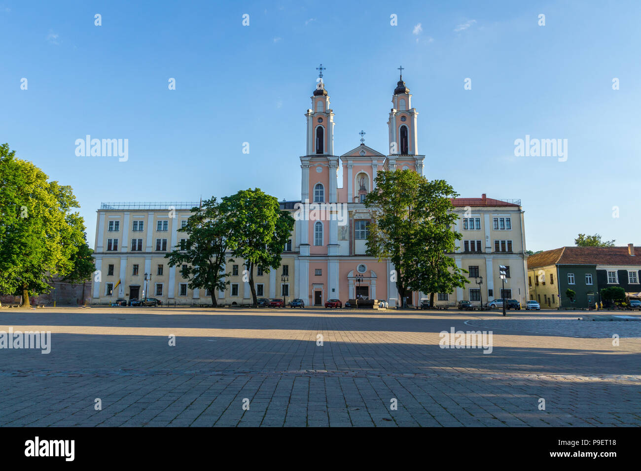 Lithuania, Old church building of Sankt Francis Xavier in old town of Kaunas Stock Photo