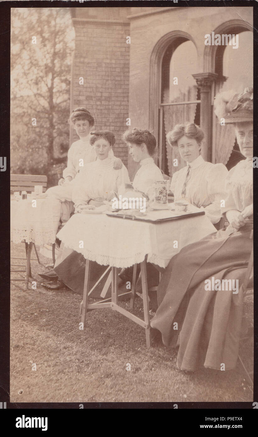 Vintage Photograph of an Edwardian or Victorian Afternoon Tea Stock