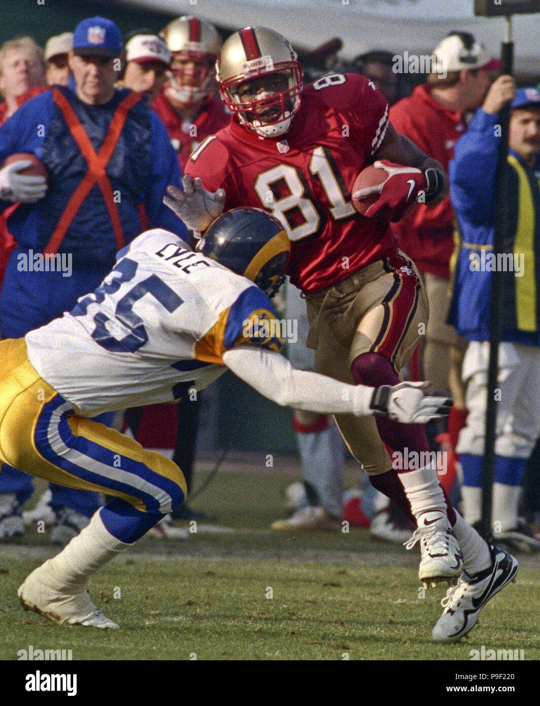 San Francisco, California, USA. 27th Dec, 1998. San Francisco 49ers vs. St. Louis  Rams at Candlestick Park Sunday, December 27, 1998. 49ers beat Rams 38-19.  St. Louis Rams defensive back Billy Jenkins (