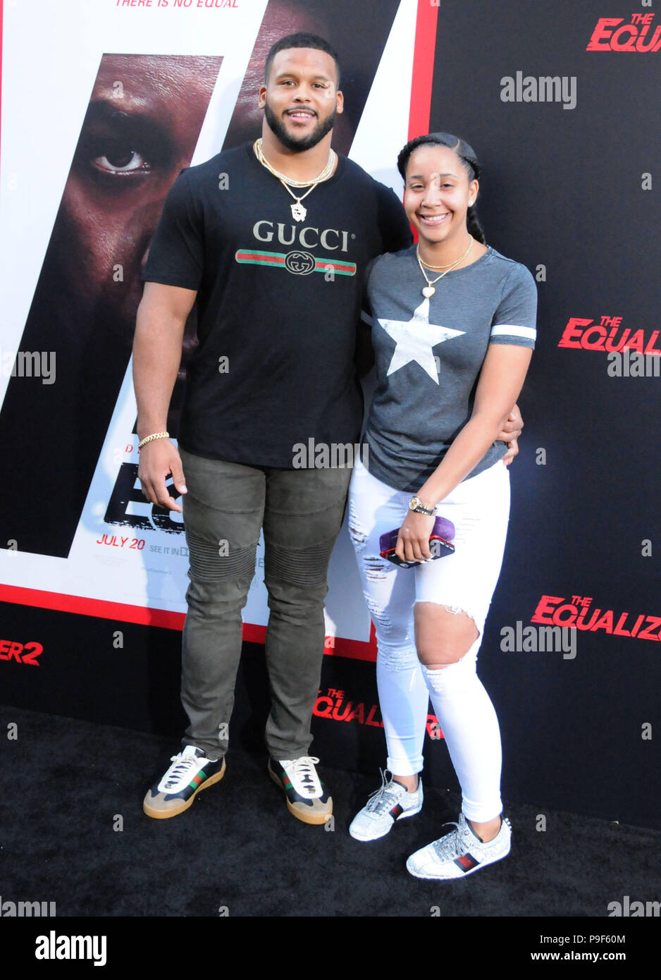 Los Angeles, California, USA. 17th July, 2018. American Football player Aaron Donald attends Columbia Picture's World Premiere of 'Equalizer 2' at TCL Chinese Theatre on July 17, 2018 in Hollywood, California. Photo by Barry King/Alamy Live News Stock Photo