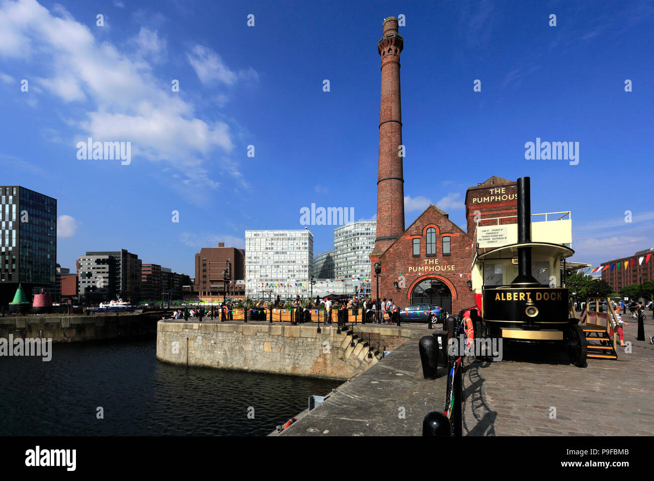 The Royal Albert Dock, George's Parade, Pier Head, UNESCO World Heritage Site, Liverpool, Merseyside, England, UK Stock Photo