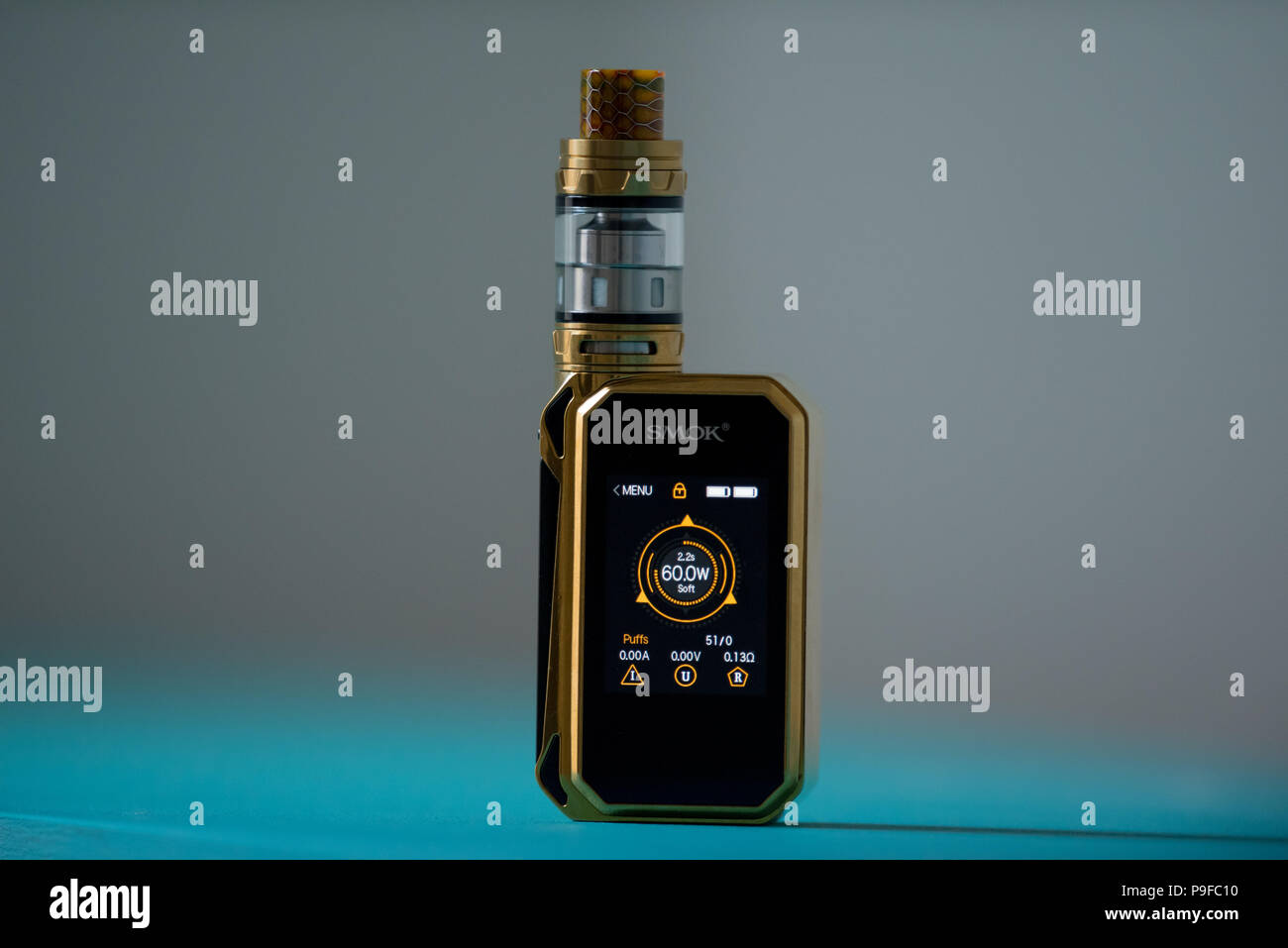 E cigarette Smok Gpriv 2 220 watts vaping mod for vapers Stock Photo - Alamy
