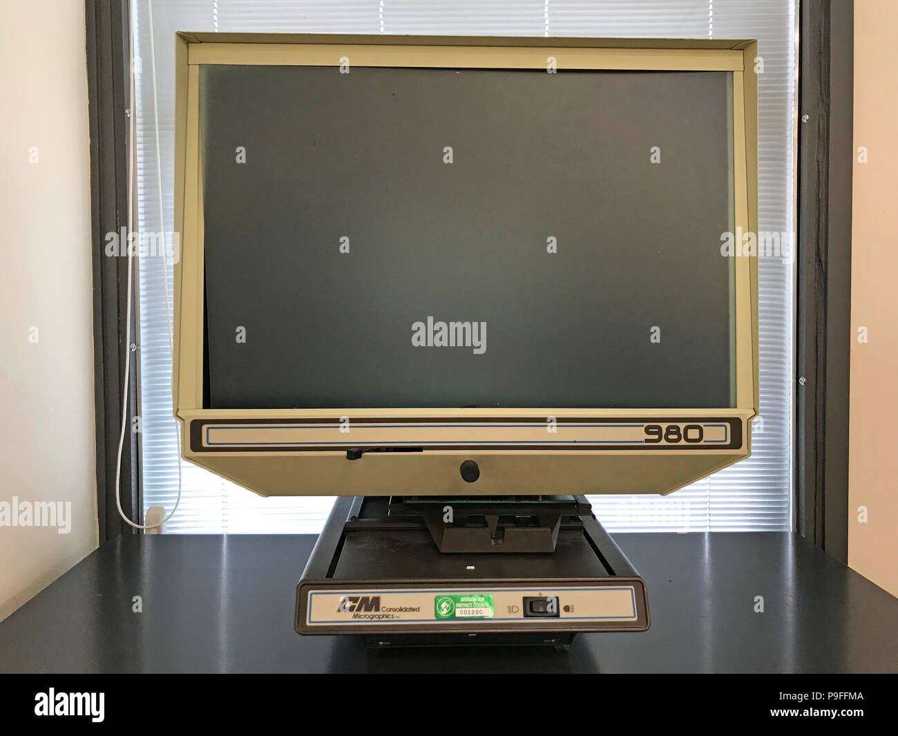 Consolidated Micrographics Microfiche Reader CM980, in brown Stock Photo