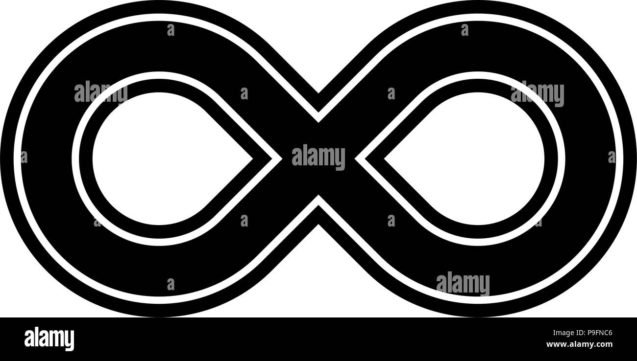 infinity symbol black - outlined - isolated - vector illustration Stock Vector