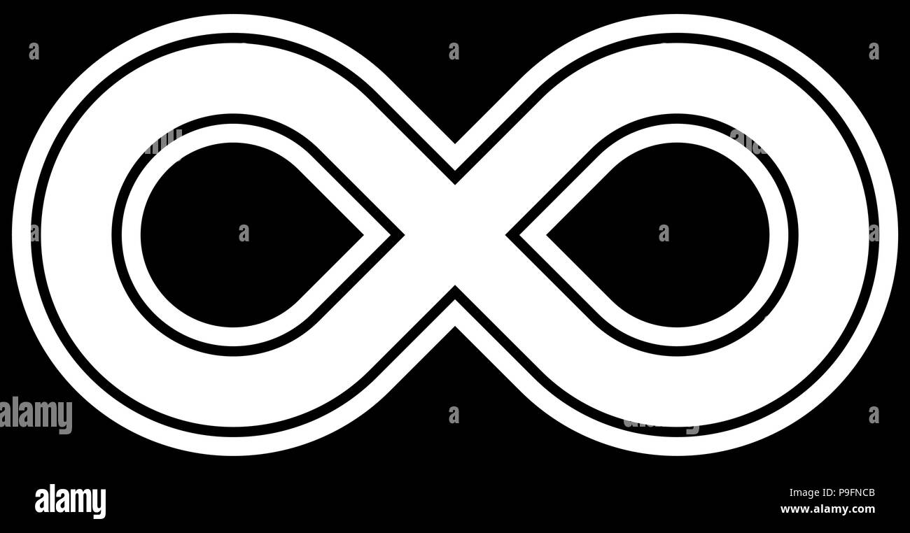 infinity symbol white - outlined - isolated - vector illustration Stock Vector