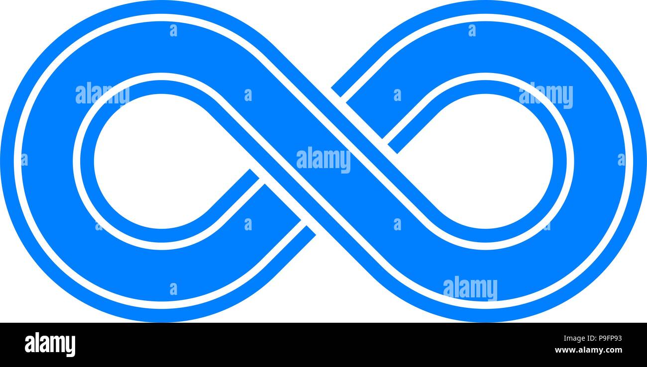 infinity symbol blue - outlined with discontinuation - isolated - vector illustration Stock Vector
