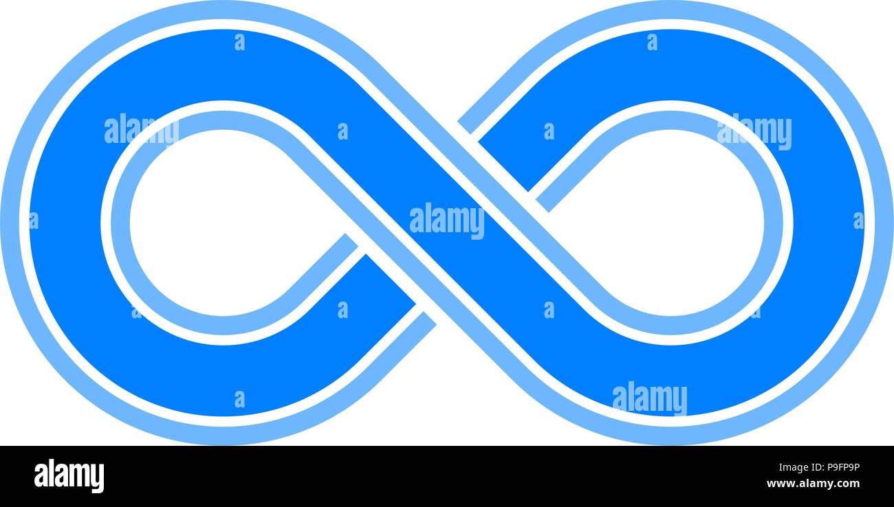 infinity symbol blue - outlined with discontinuation - isolated - vector illustration Stock Vector