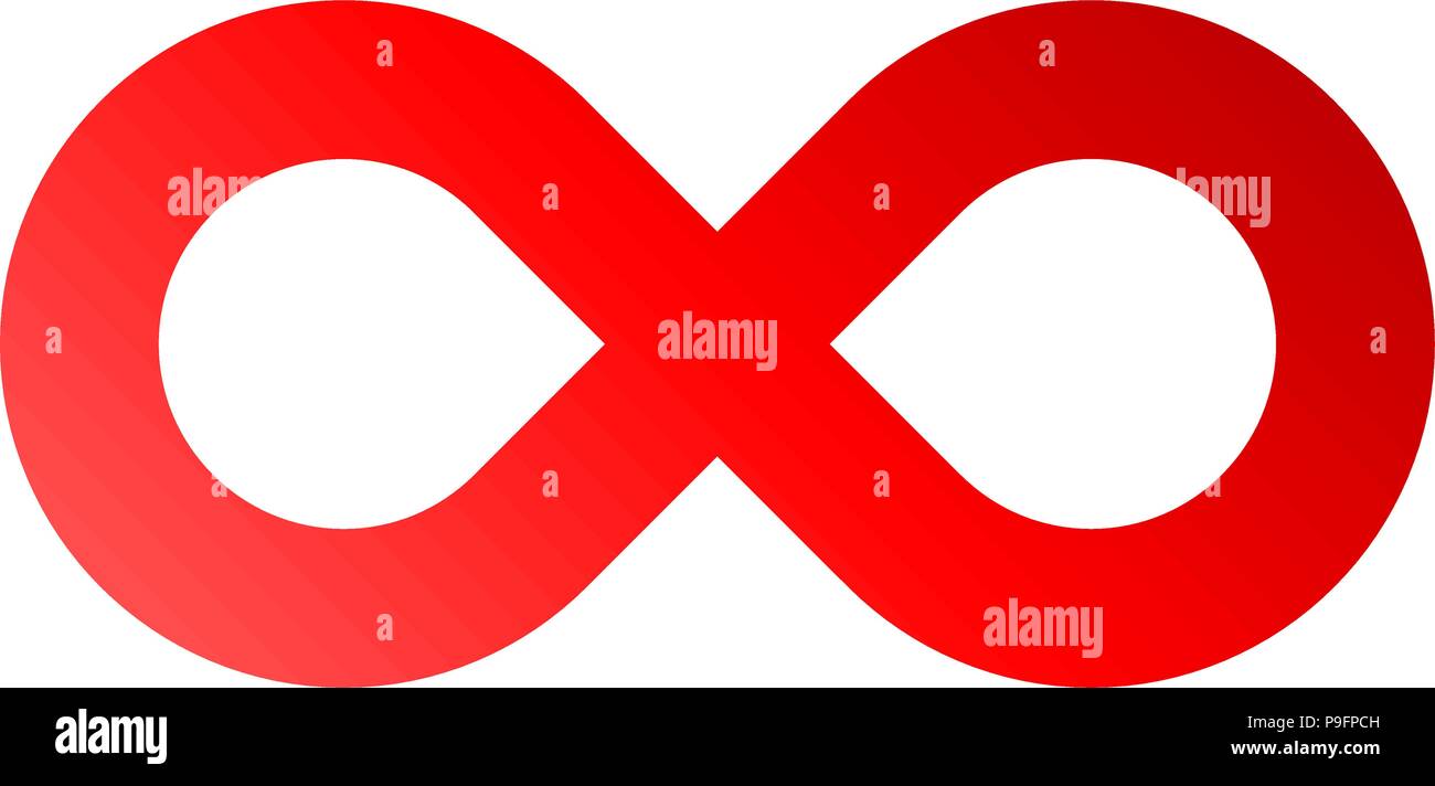 infinity symbol red - gradient standard - isolated - vector illustration Stock Vector