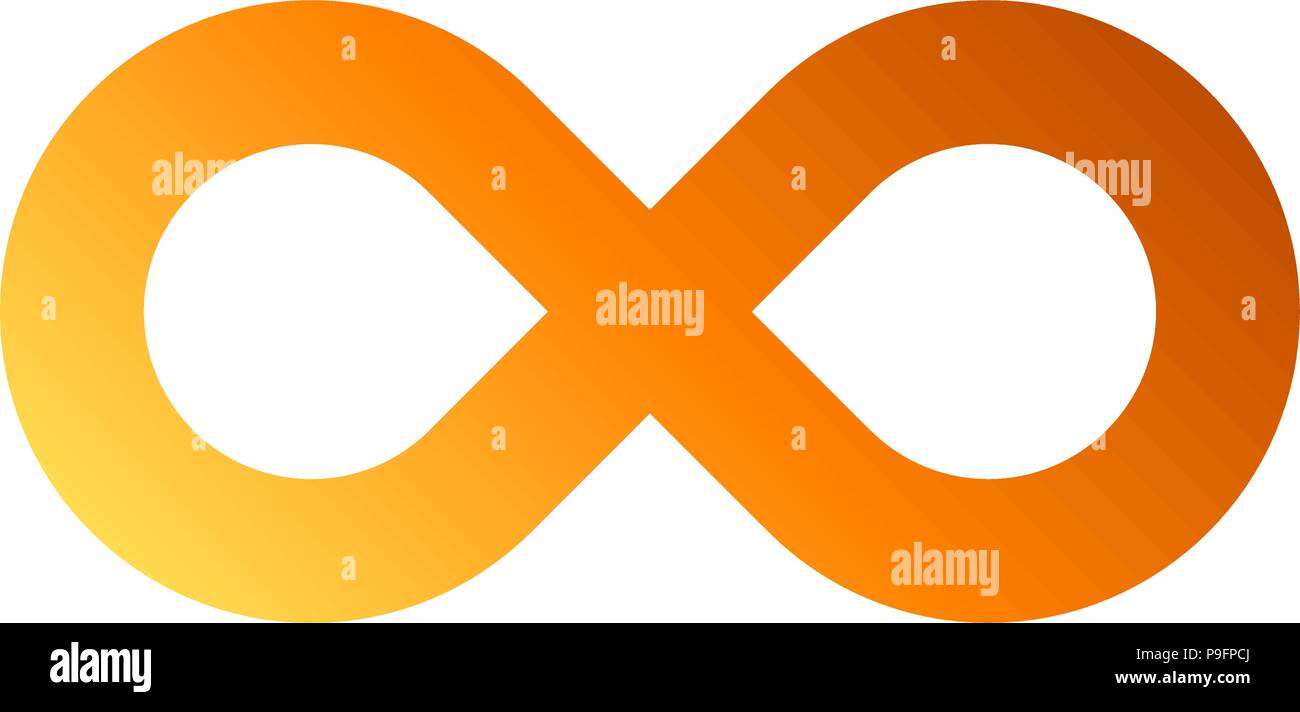 infinity symbol orange - gradient standard - isolated - vector illustration Stock Vector