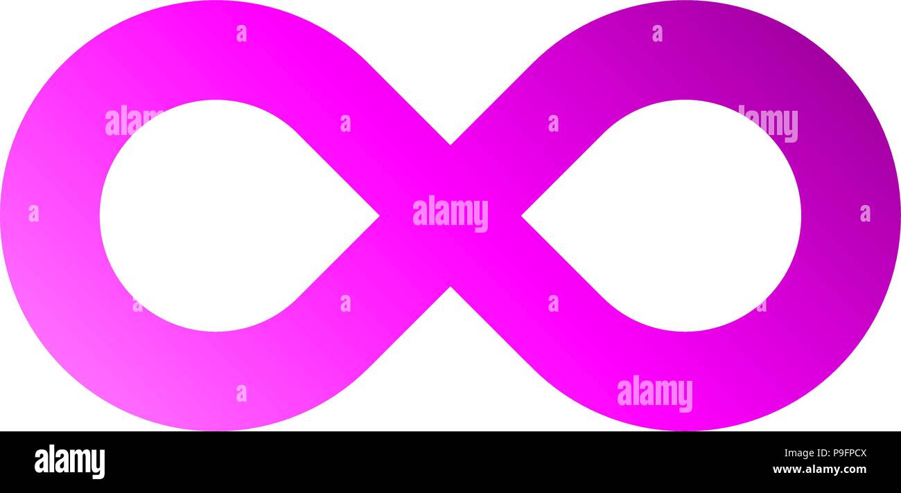 infinity symbol purple - gradient standard - isolated - vector illustration Stock Vector