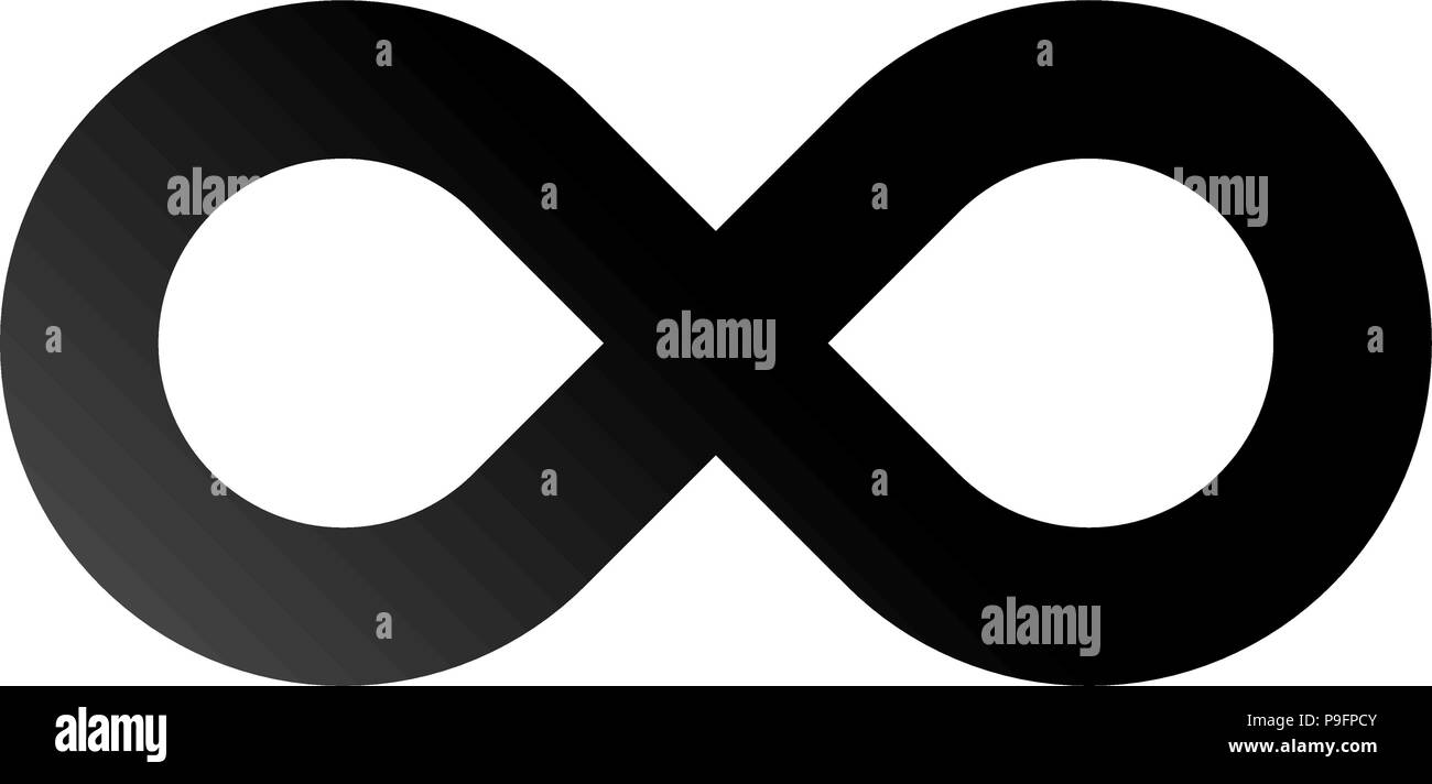 infinity symbol black - gradient standard - isolated - vector illustration Stock Vector